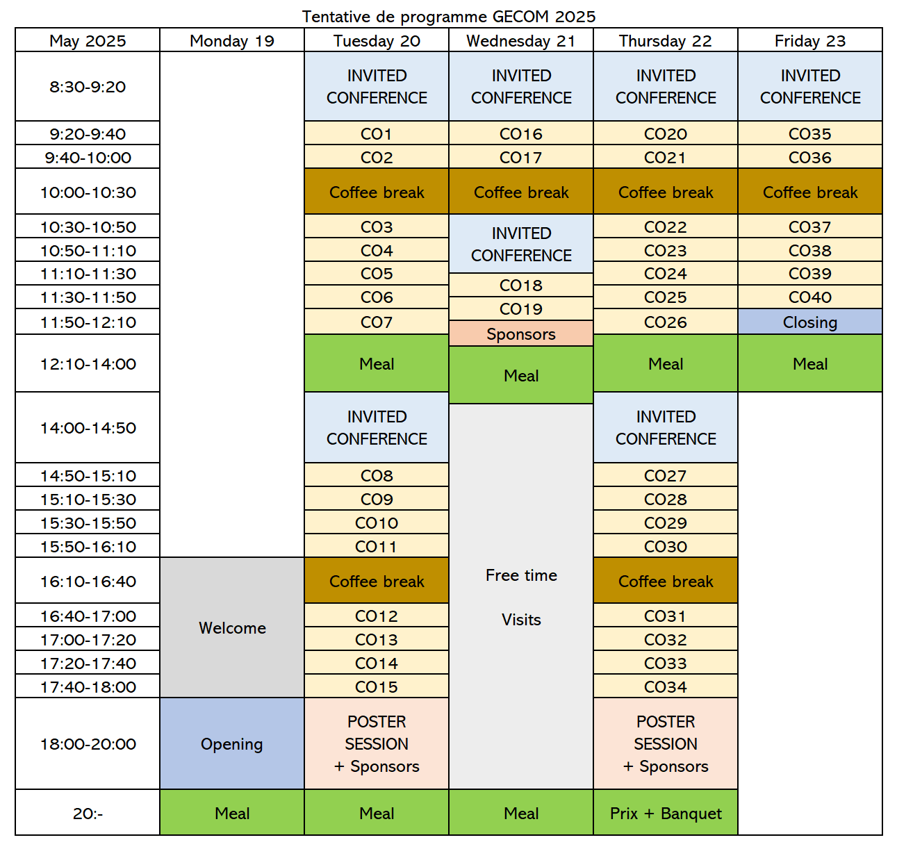 Programme preliminaire